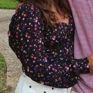 Blue life floral corset top